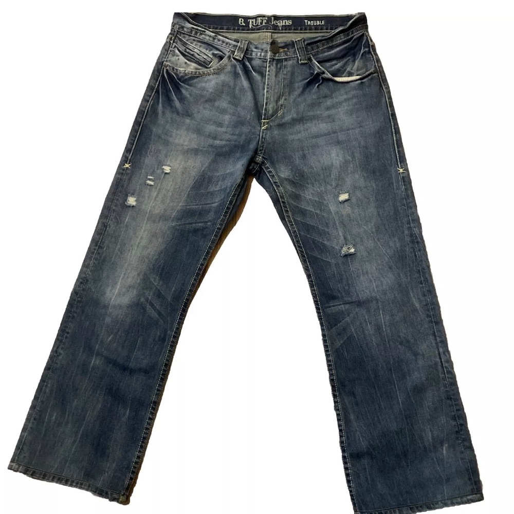 Men's B Tuff Trouble Blue Jeans Wash Denim Sz.34x34